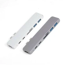 Docking station USB-C 7 in 1 Doppia USB C a USB3,1 * 2, HDMI ™, SD, MicroSD, USB-C PD