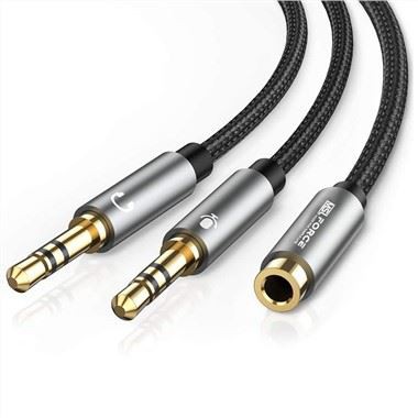 Microfono per cuffie da 3,5 mm femmina a doppio maschio da 3,5 mm