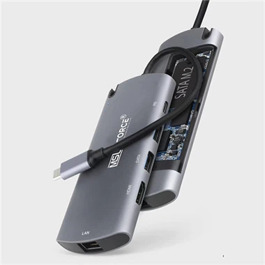 Hub USB-C 6 in 1 con custodia SSD M.2